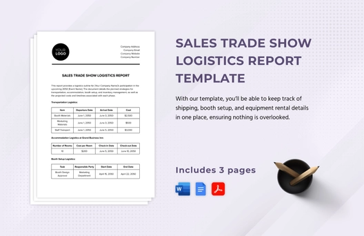 Sales Trade Show Logistics Report Template