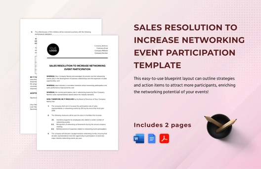Sales Resolution to Increase Networking Event Participation Template
