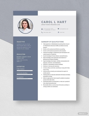 Group Work Program Aide Resume