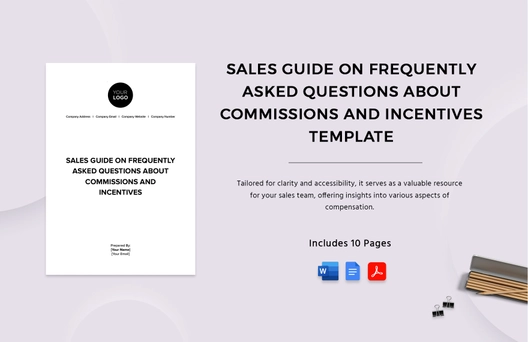 Sales Guide on Frequently Asked Questions about Commissions and Incentives Template