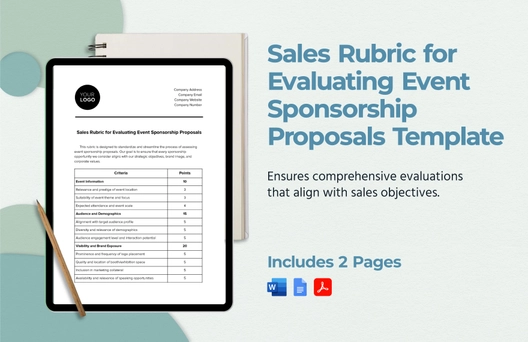 Sales Rubric for Evaluating Event Sponsorship Proposals Template