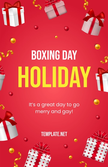 Free Boxing Day Holiday Poster Template to Edit Online