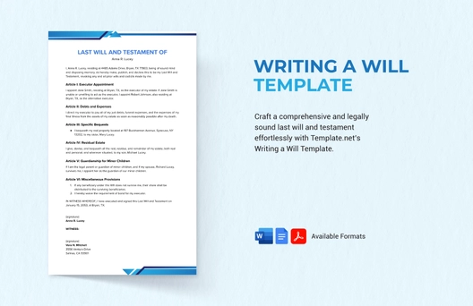 Writing a Will Template