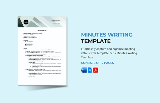 Minutes Writing Template Minutes Writing Template