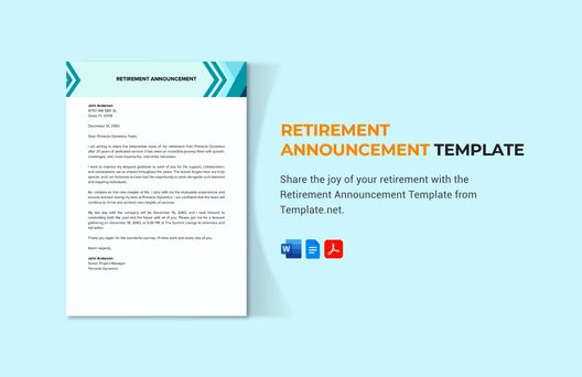 Retirement Announcement Template