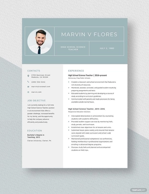 High School Science Teacher Resume