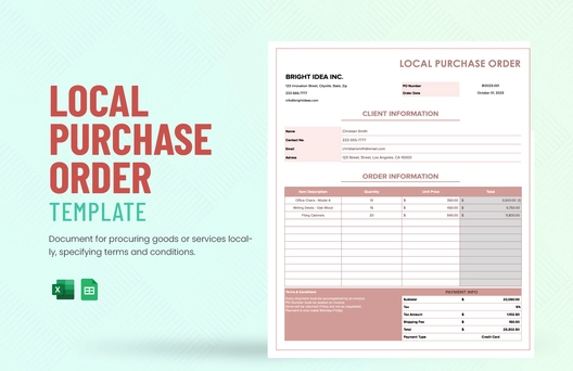 Local Purchase Order Template