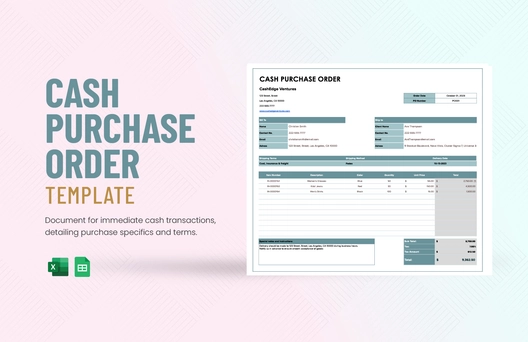 Cash Purchase Order Template