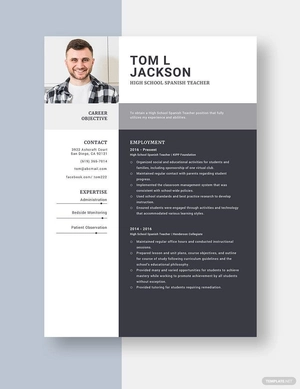High School Spanish Teacher Resume