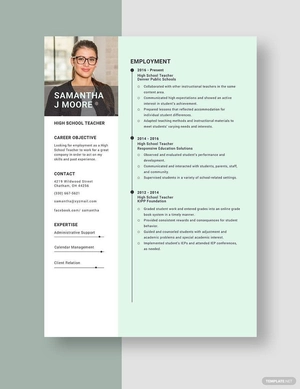 High School Teacher Resume
