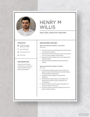 High-Level Executive Assistant Resume