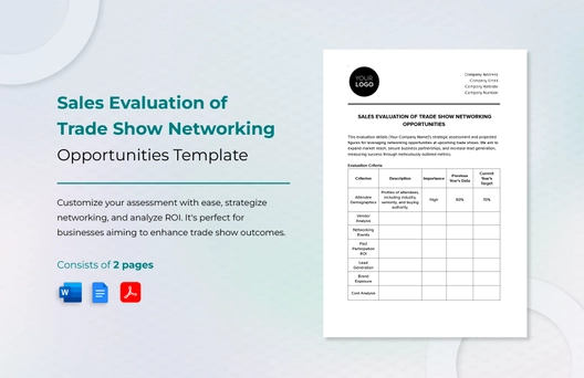 Sales Evaluation of Trade Show Networking Opportunities Template