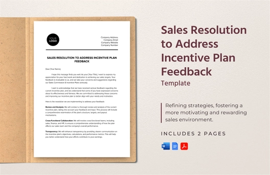Sales Resolution to Address Incentive Plan Feedback Template