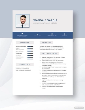 Highway Maintenance Worker Resume