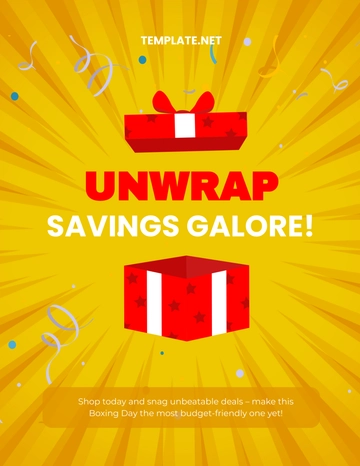Free Simple Boxing Day Sale Flyer Template to Edit Online