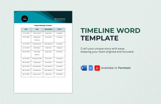 Timeline Word Template
