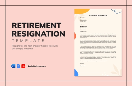 Retirement Resignation Template Retirement Resignation Template