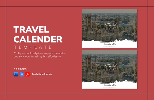 Travel Calendar Template Travel Calendar Template