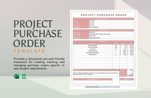 Project Purchase Order Template
