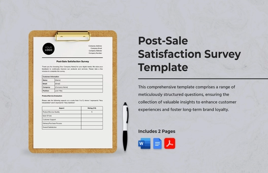 Post-Sale Satisfaction Survey Template