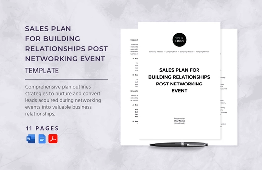Sales Plan for Building Relationships Post Networking Event Template