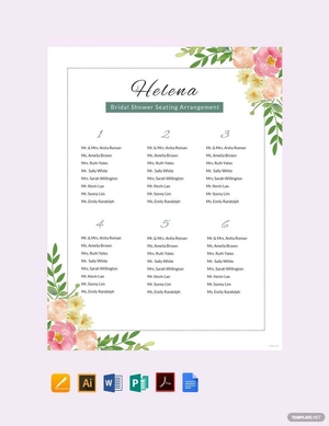 Bridal Shower Seating Chart Template
