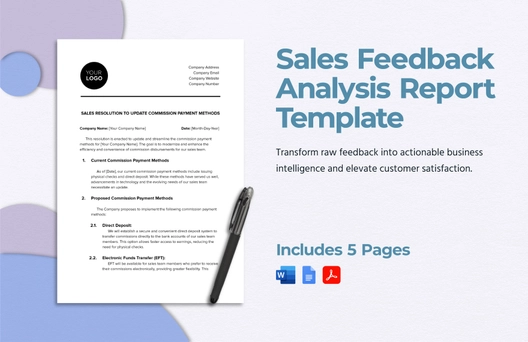 Sales Feedback Analysis Report Template