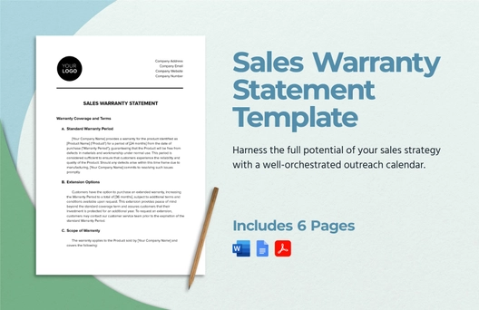 Sales Warranty Statement Template