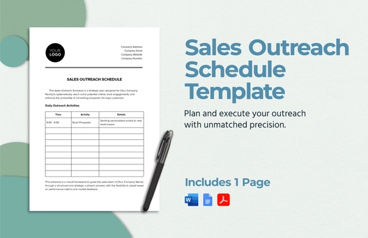 Sales Outreach Schedule Template