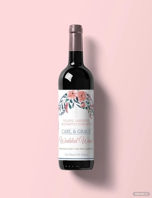Beach Wedding Wine Label Template