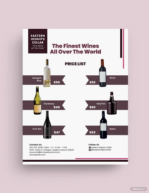 Wine A5 Modern Catalogue Flyer Template
