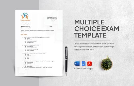 Multiple Choice Exam Template Multiple Choice Exam Template