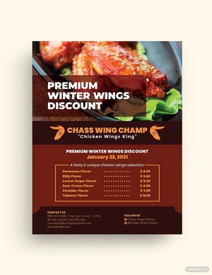 Wings Fast Food Flyer Template