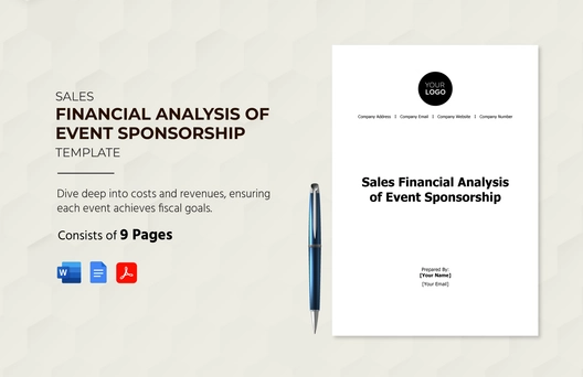 Sales Financial Analysis of Event Sponsorship Template