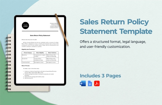 Sales Return Policy Statement Template
