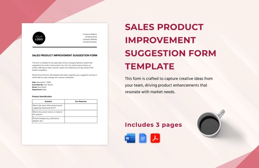 Sales Product Improvement Suggestion Form Template