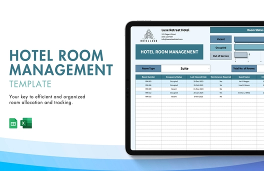 Hotel Room Management Template Hotel Room Management Template