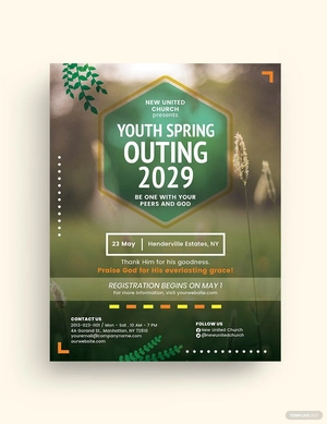 Youth Spring Outing Church Flyer Template