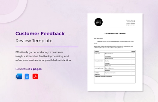Customer Feedback Review Template