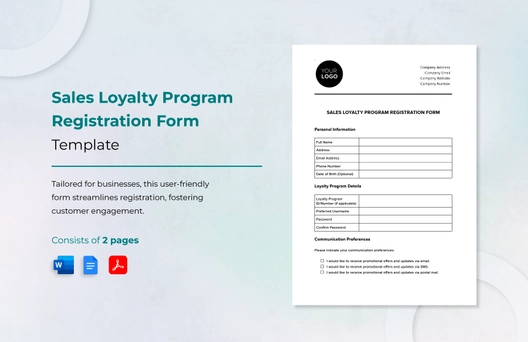 Sales Loyalty Program Registration Form Template