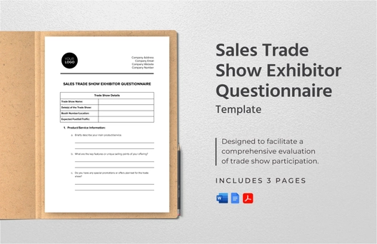 Sales Trade Show Exhibitor Questionnaire Template