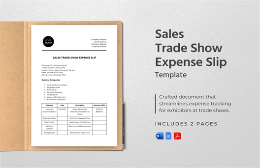 Sales Trade Show Expense Slip Template Sales Trade Show Expense Slip Template
