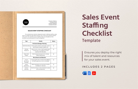 Sales Event Staffing Checklist Template