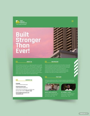 Construction Company Investor Flyer Template