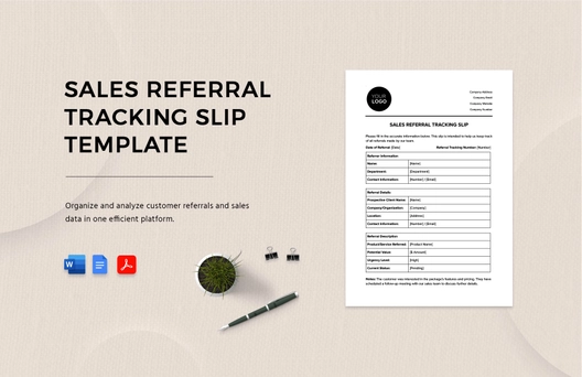Sales Referral Tracking Slip Template