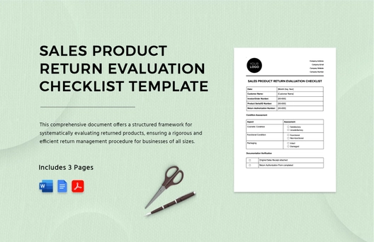 Sales Product Return Evaluation Checklist Template