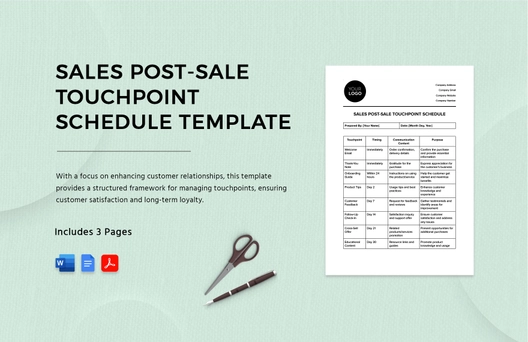 Sales Post-Sale Touchpoint Schedule Template