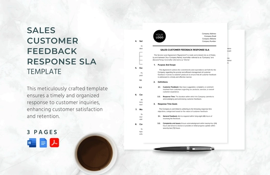 Sales Customer Feedback Response SLA Template Sales Customer Feedback Response SLA Template