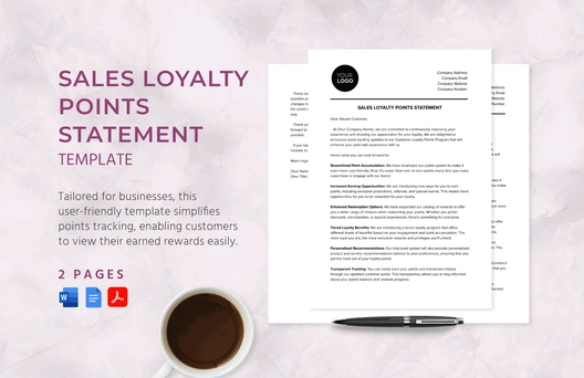 Sales Loyalty Points Statement Template