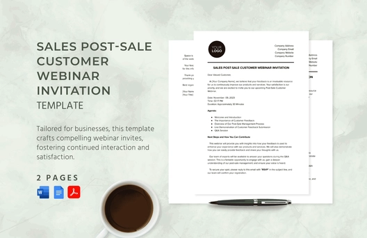 Sales Post-Sale Customer Webinar Invitation Template